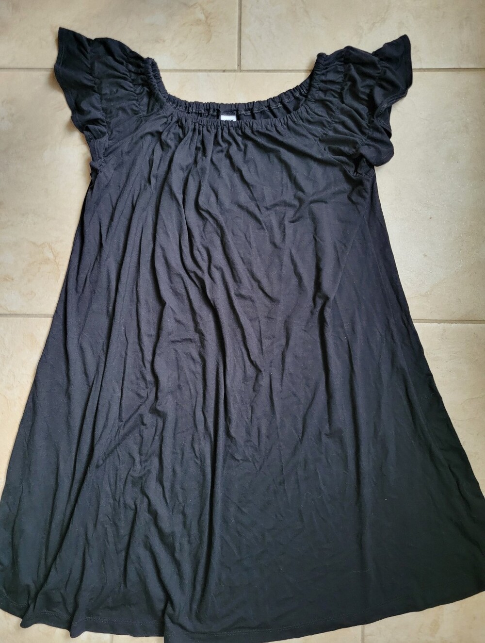 Old Navy Black Flutter Sleeve Swing Dress-XS